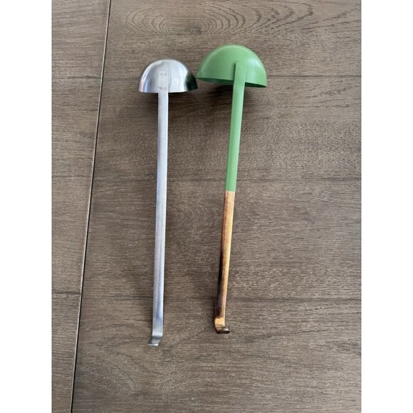 VTG Vollrath Lot Of 2 Teal Ladle Stainless Steel 6oz & 8oz - Picture 4 of 8